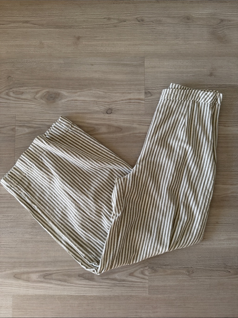 Rhythm Sage Green Striped Wide Leg Pants